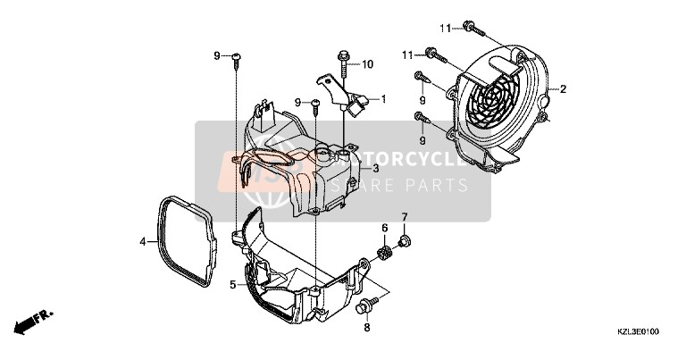 Honda NSC110 2014 Leichentuch/Lüfterabdeckung für ein 2014 Honda NSC110